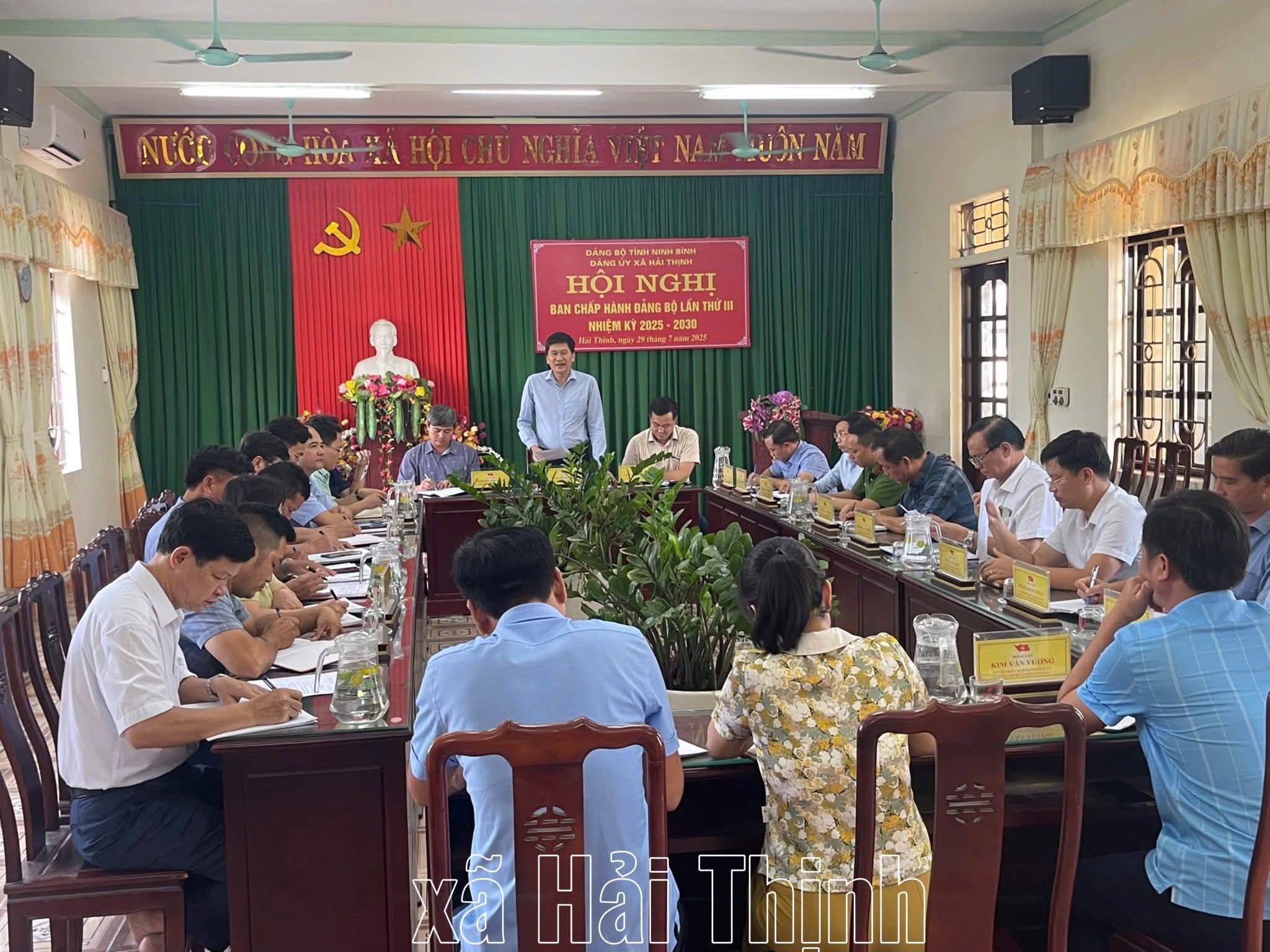 Hội nghị Ban chấp hành đảng bộ xã Hải Thịnh lần thứ 3